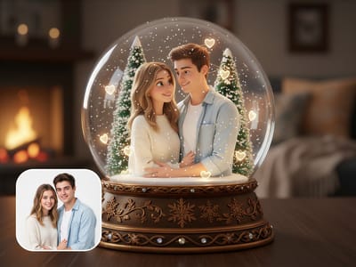 Couple Snow Globe Filter