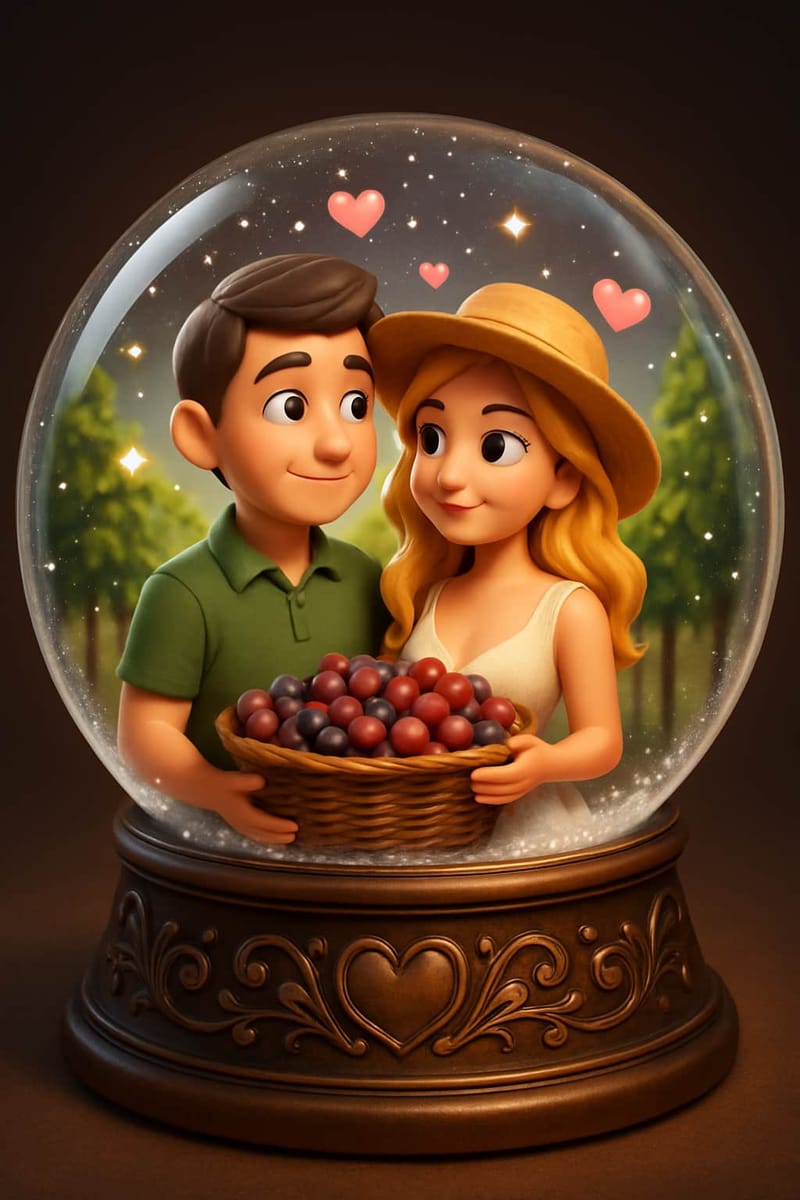 Trasforma le tue Foto in una Palla di Neve per Coppie Online - Somake AI, image size:800x1200