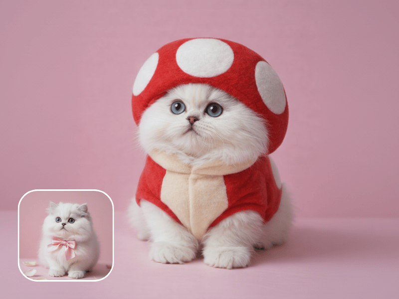 Pets in Mushroom Costumes Cover Image