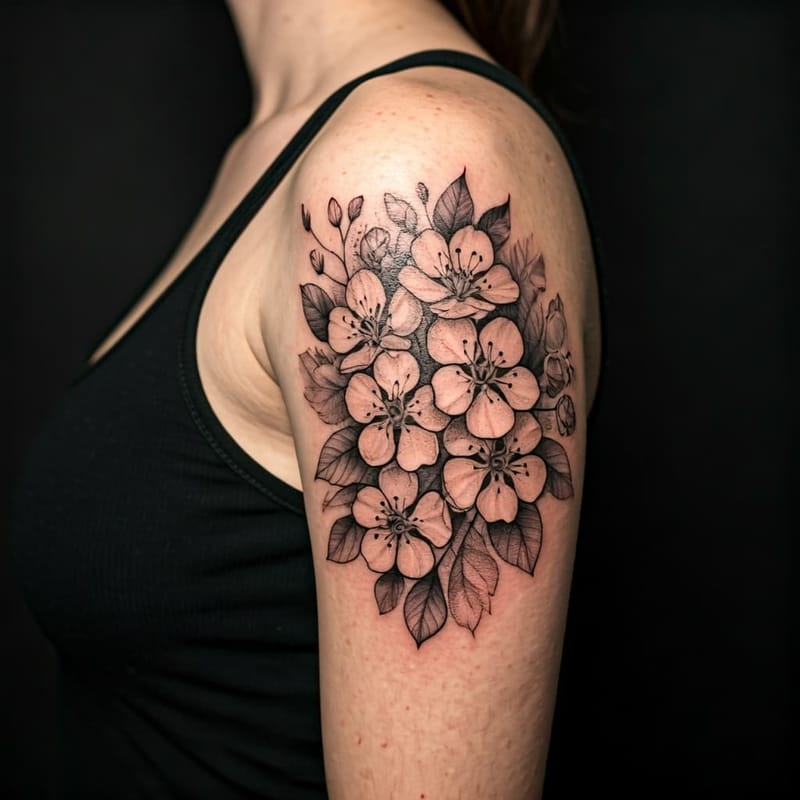 Birth Flower Tattoo Generator - Example 14
