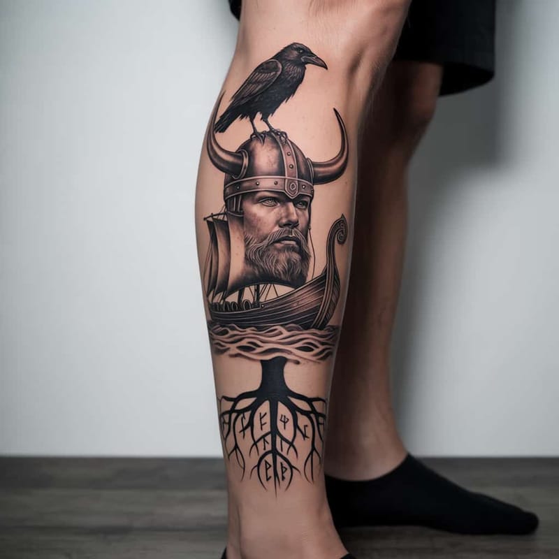 Leg Sleeve Tattoo Generator - Example 2