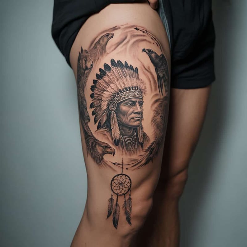 Leg Sleeve Tattoo Generator - Example 5