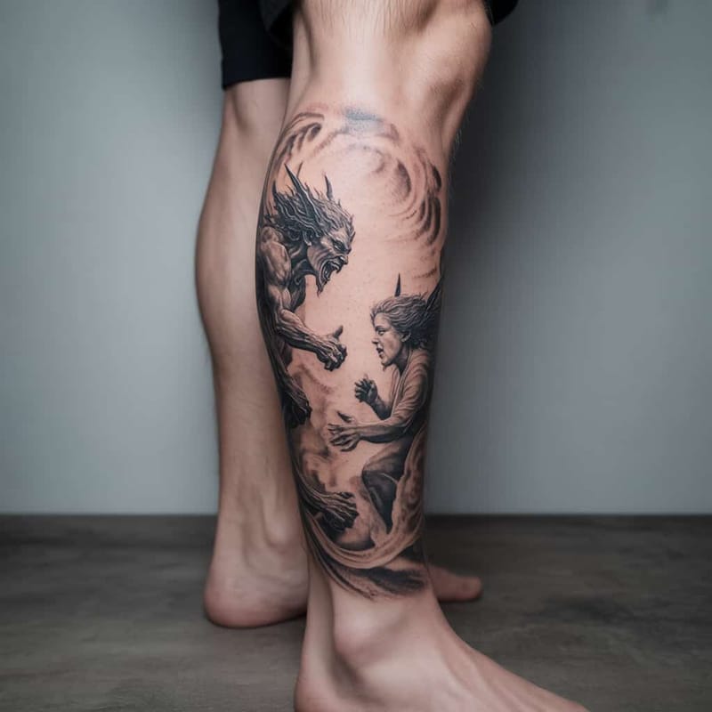 Leg Sleeve Tattoo Generator - Example 6