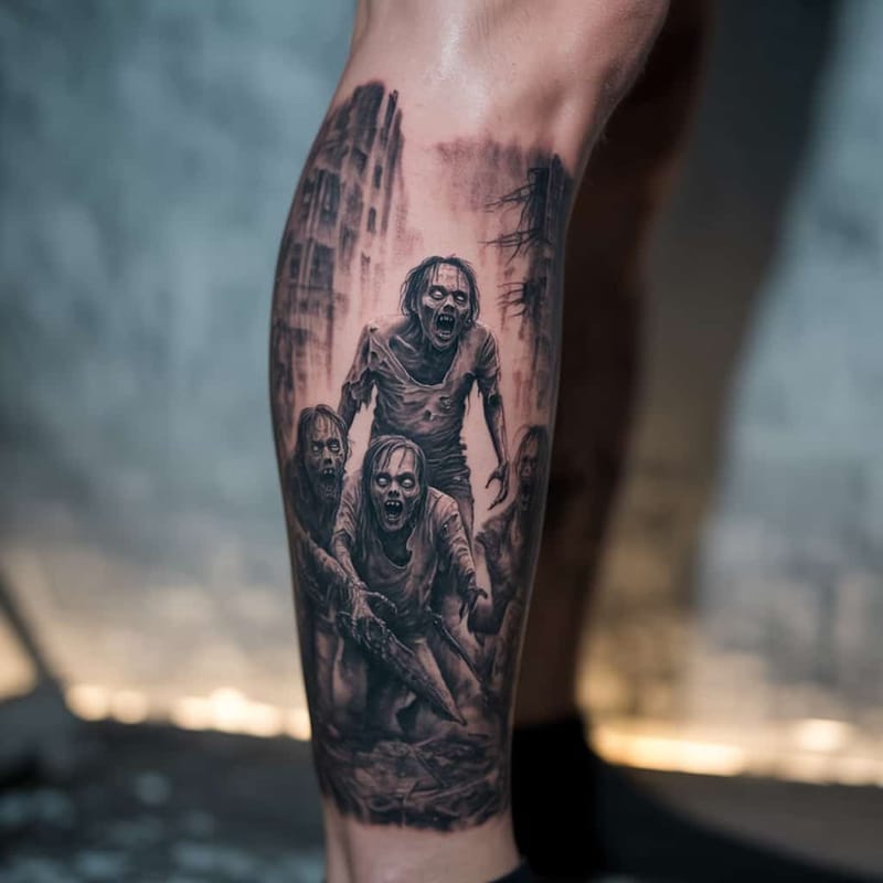 Leg Sleeve Tattoo Generator - Example 7