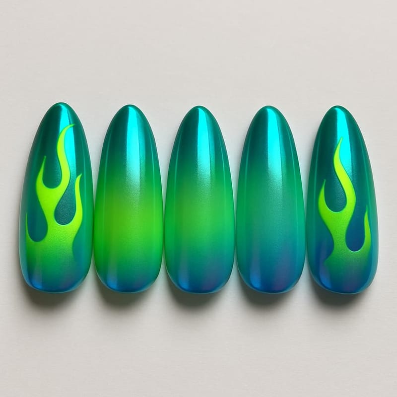 Ombre Almond Nail Generator - Example 8