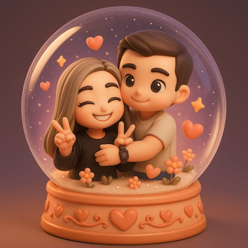 Sněhová koule s párem